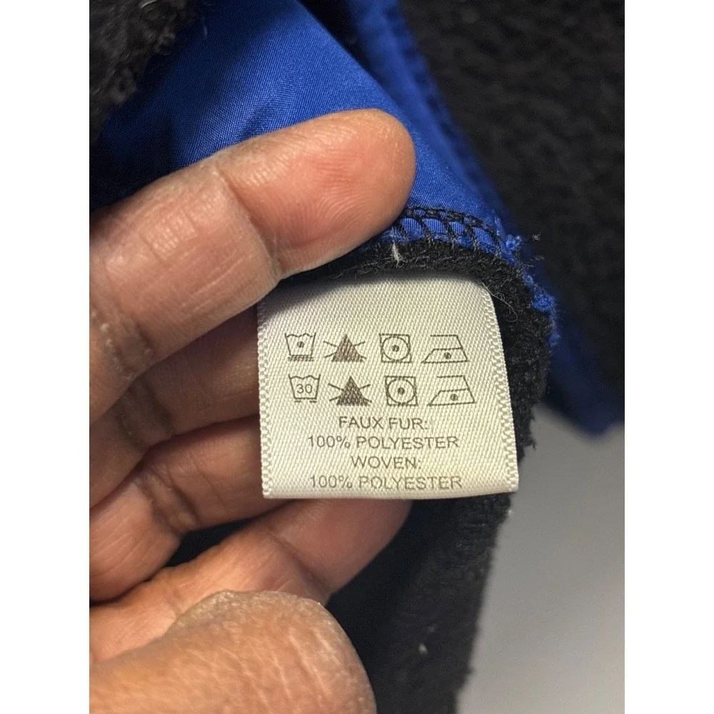 Tellurude  Black & Blue Fleece Jacket‎ Pulls & Snap Closure sz M